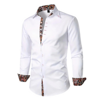 Camisa de vestir para hombre con detalles únicos de estampado cachemira