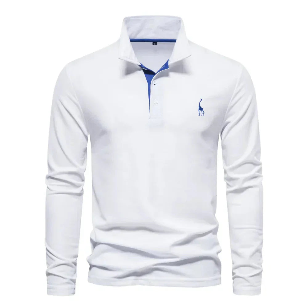 Davy | Men's Embroidered Long Sleeve Polo