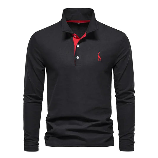 Davy | Men's Embroidered Long Sleeve Polo