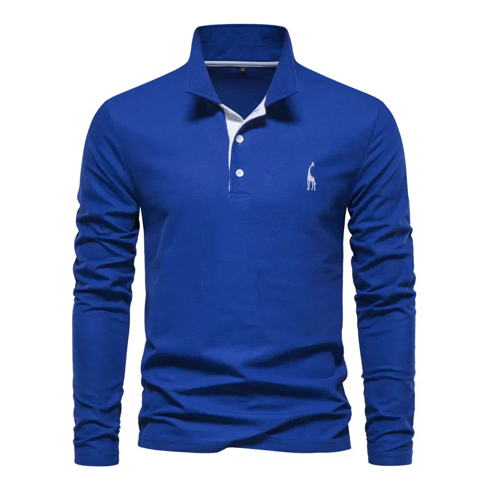 Davy | Men's Embroidered Long Sleeve Polo