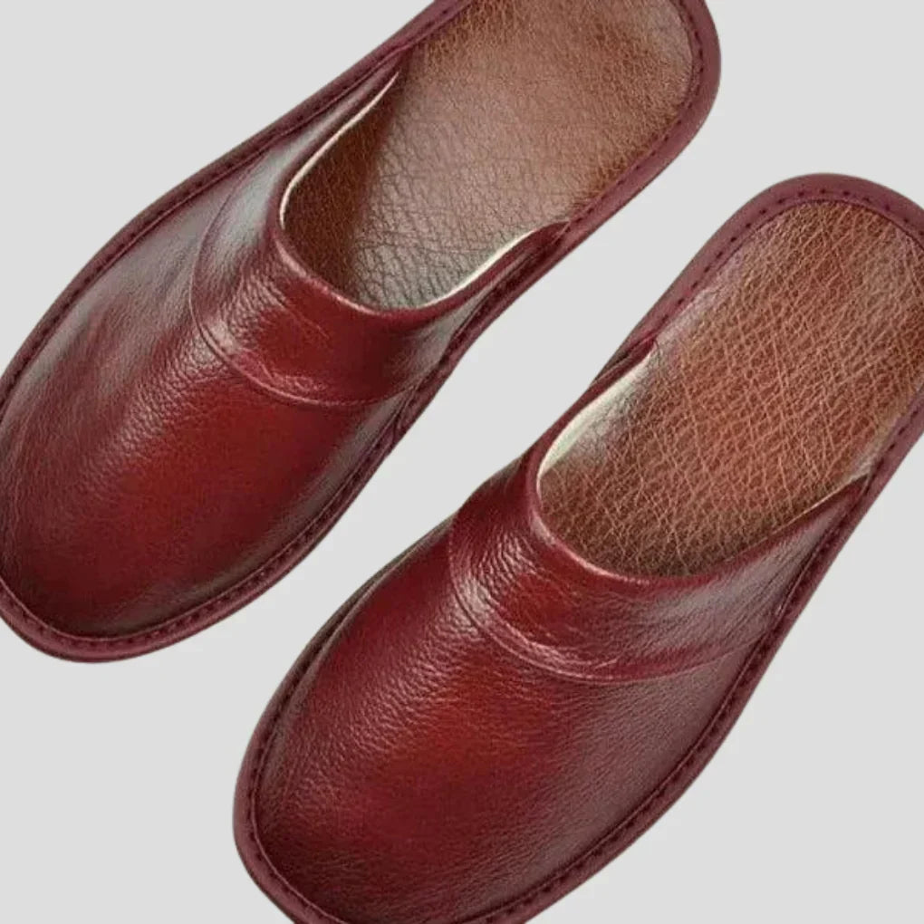 Davy | Men's Leather Slip-On Slippers