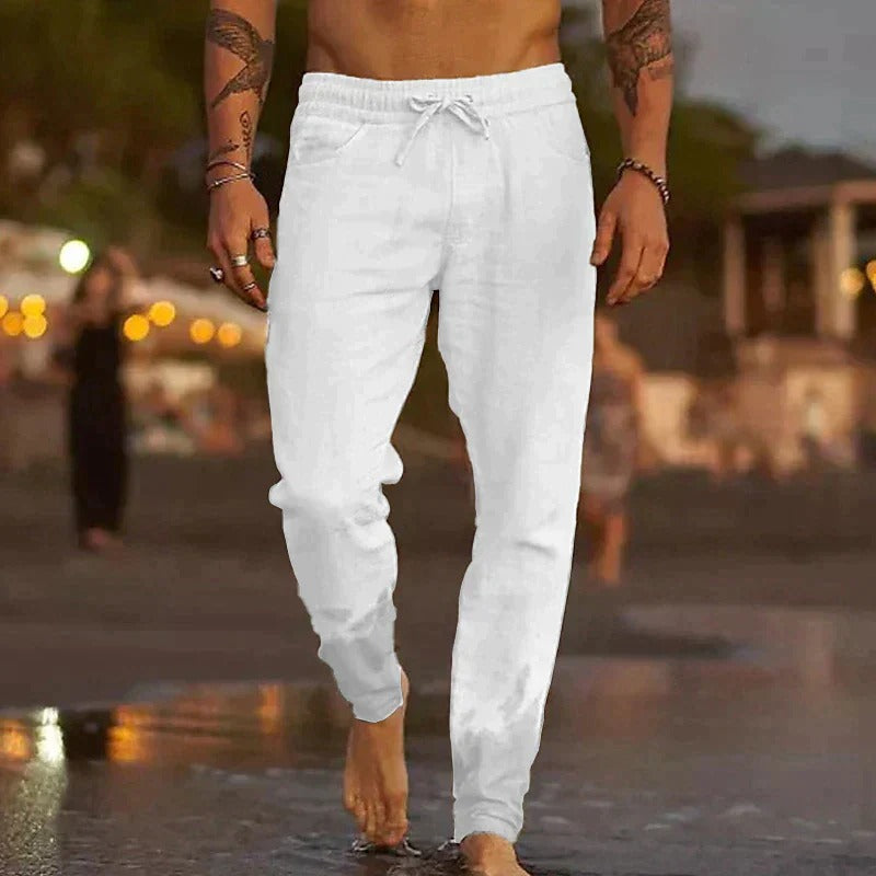 Davy | Men's Linen Drawstring Pants - Relaxed Fit