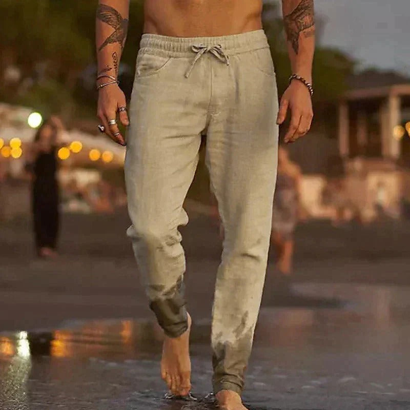 Davy | Men's Linen Drawstring Pants - Relaxed Fit
