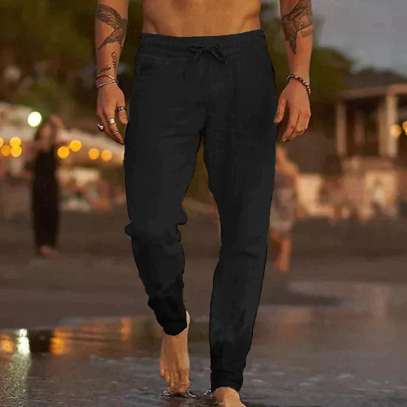 Davy | Men's Linen Drawstring Pants - Relaxed Fit
