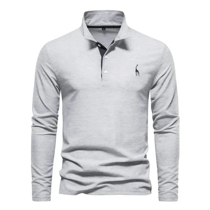 Davy | Men's Long-Sleeve Embroidered Polo Shirt