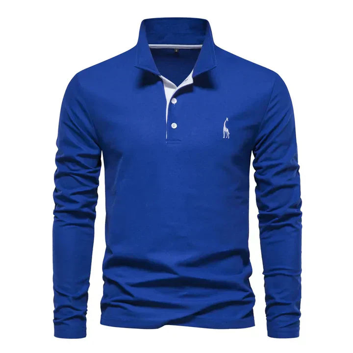 Davy | Men's Long-Sleeve Embroidered Polo Shirt