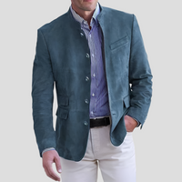 Davy | Men's Mandarin Collar Blazer with Button Front