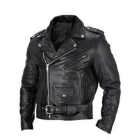 Davy | Men's Moto Jacket with Belt and Diagonal Zipper