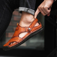 Davy | Sandales homme en cuir à bride arrière avec design aéré