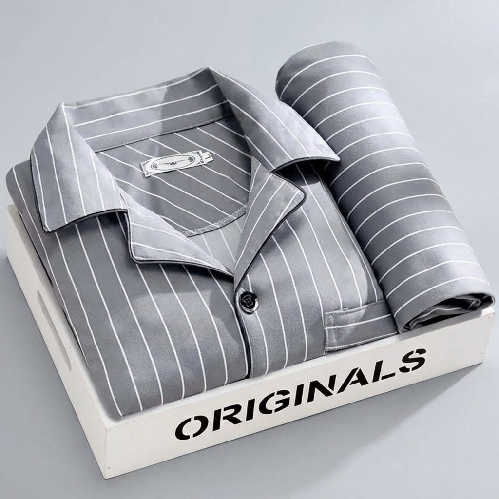 Davy | Men's Plaid Pyjama Set with Button-Up Shirt