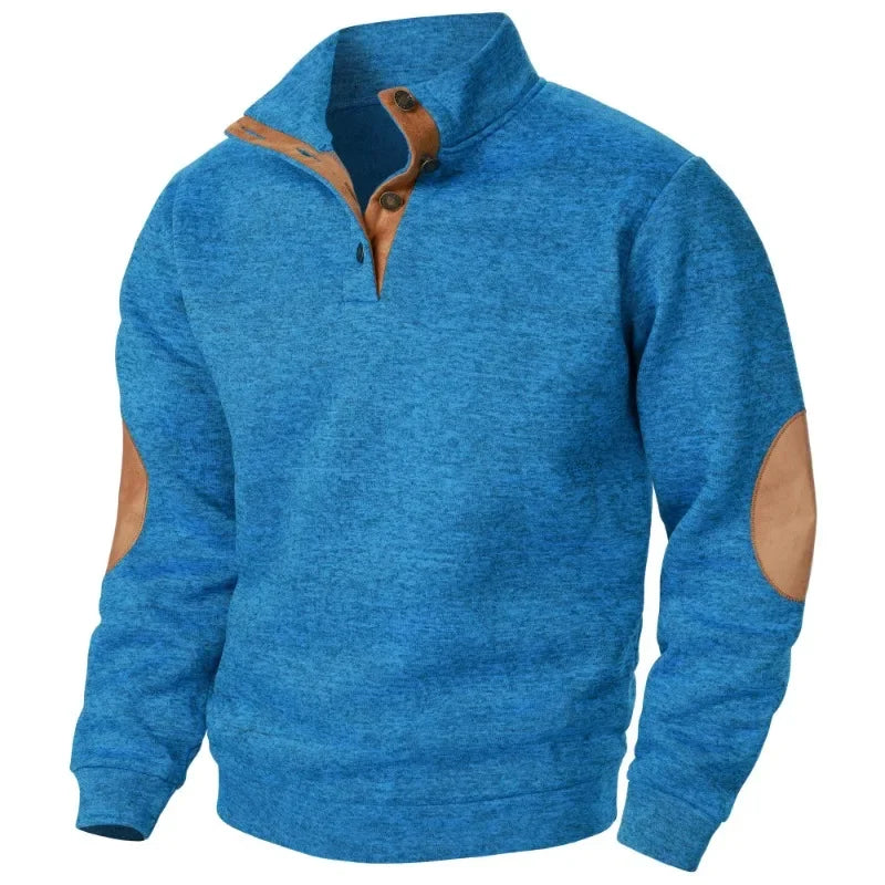 Davy | Men's Pullover Sweatshirt with Elbow Patches