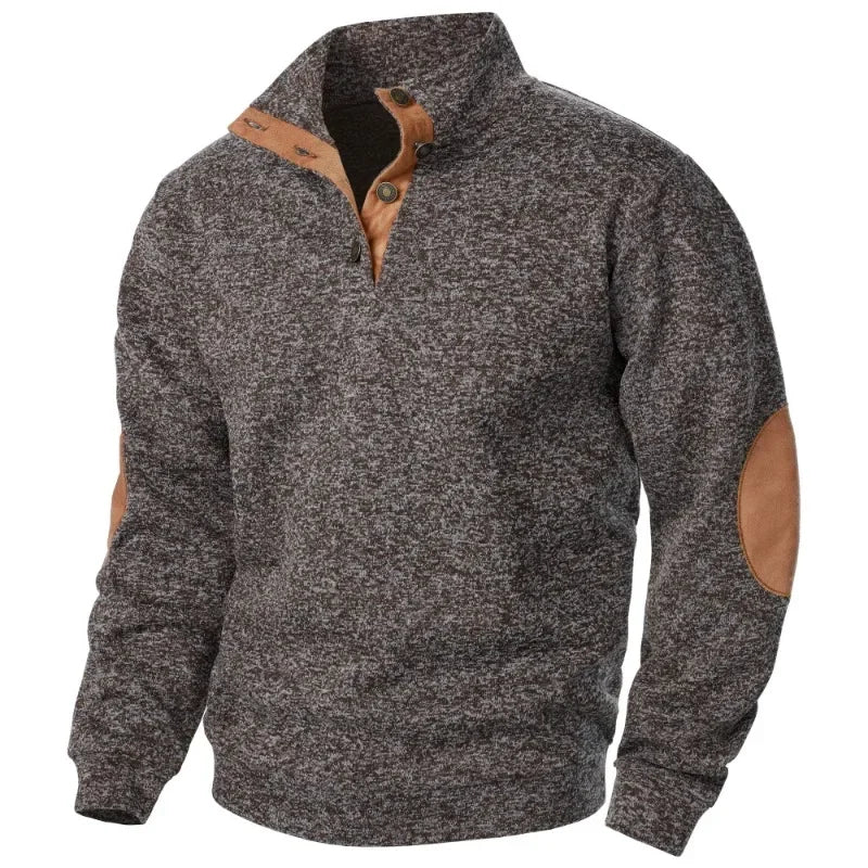 Davy | Men's Pullover Sweatshirt with Elbow Patches