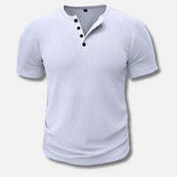 T-shirt Henley côtelé texturé