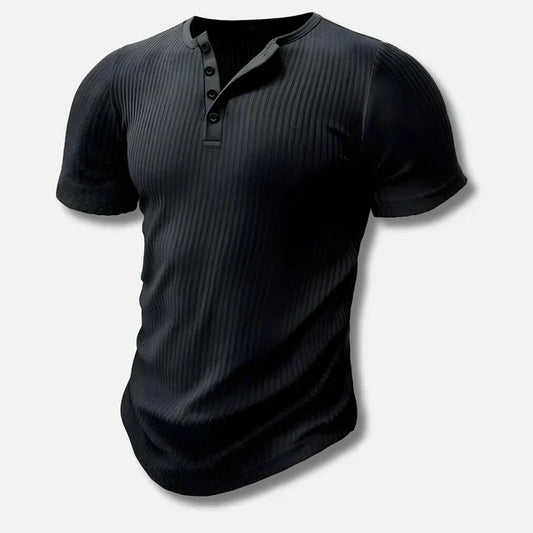 Davy | Men's Ribbed Henley T-Shirt