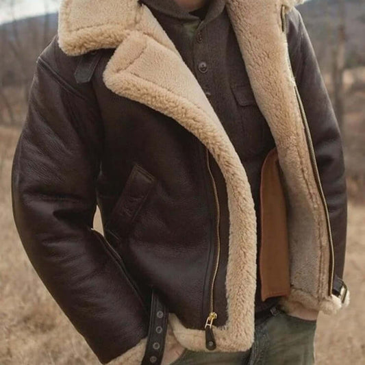 Davy | Men's Shearling Lined Aviator Jacket