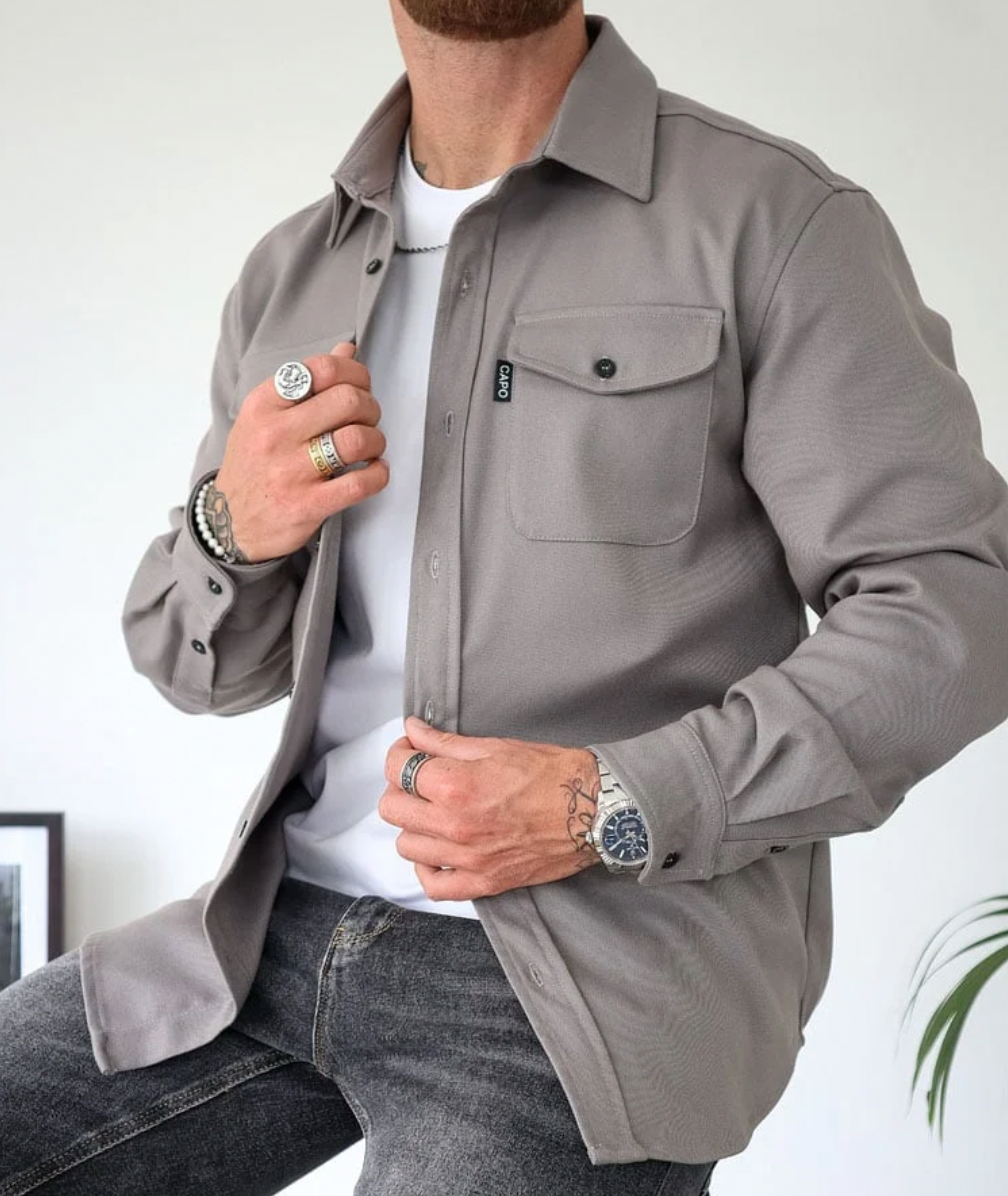 Davy | Men's Shirt Jacket with Chest Pockets