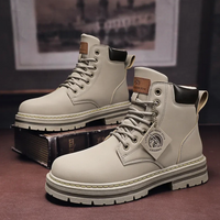 Davy | Botas de Cuero con Cordones para Hombre | Plantilla Acolchada | Negro