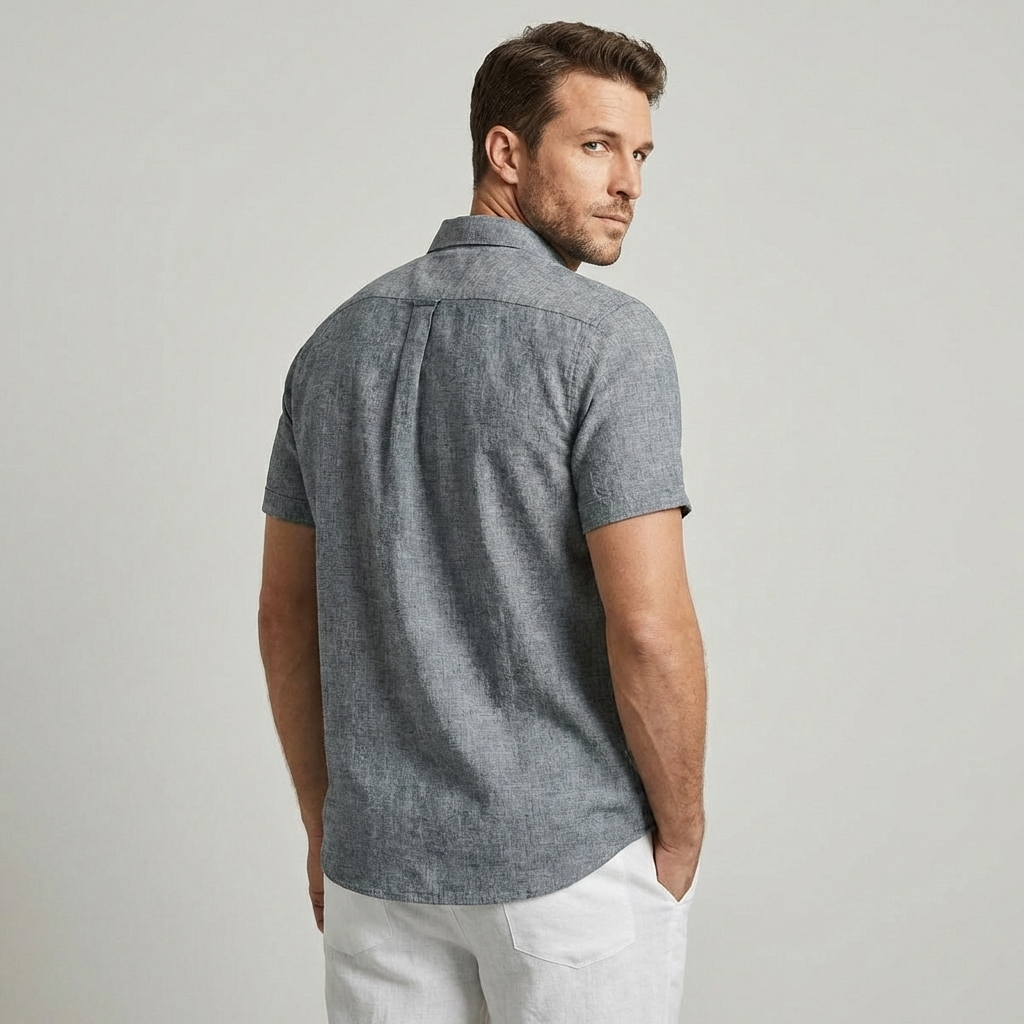 Davy | Men's Short Sleeve Linen Shirt