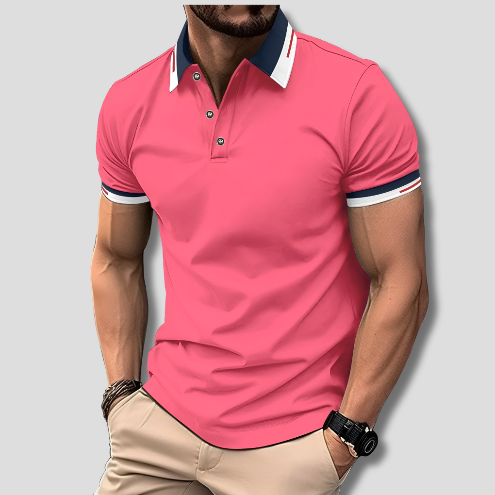 Davy | Men's Striped Collar Polo Shirt