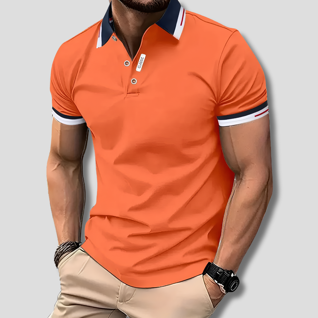 Davy | Men's Striped Collar Polo Shirt