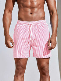 Men's Striped Athletic Swim Shorts