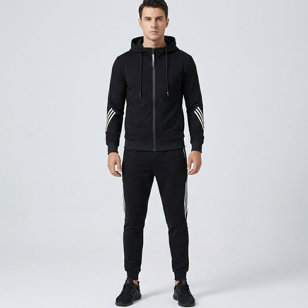 Davy | Men's Tracksuit with Striped Sleeve Detail