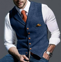 Davy | Chaleco de tweed texturizado con cuello en V