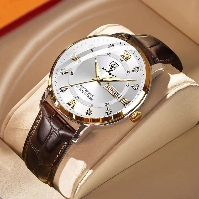 Davy | Men's Waterproof Luminous Watch – Classic Stainless Steel Design with Glow-in-the-Dark Display