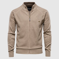 Men's Refined Zip-Up Knit Sweater