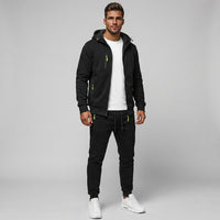 Conjunto cómodo de sudadera con cremallera y joggers de rendimiento