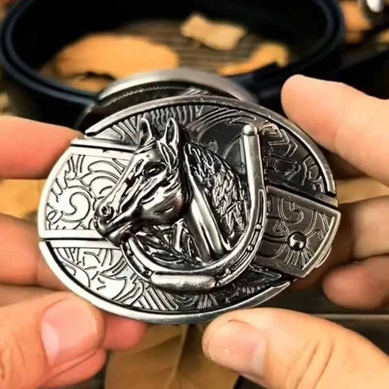 Davy | Metal Oval Cowboys Belt Buckle