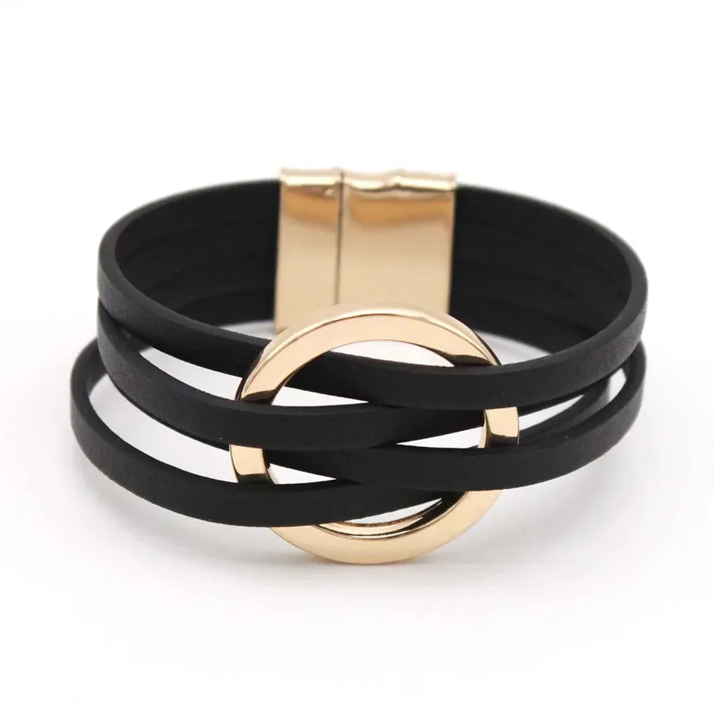 Davy | Multi-layer O-leather Wrap Bracelet