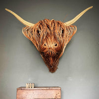 Davy | Arte de Cabeza de Vaca Highland Hecho a Mano para Amantes de la Naturaleza
