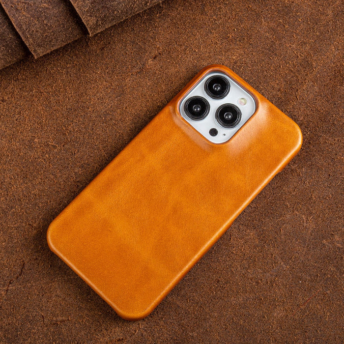 Davy | Oil Wax Genuine Leather Apple iPhone Case