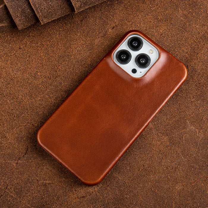 Davy | Oil Wax Genuine Leather Apple iPhone Case