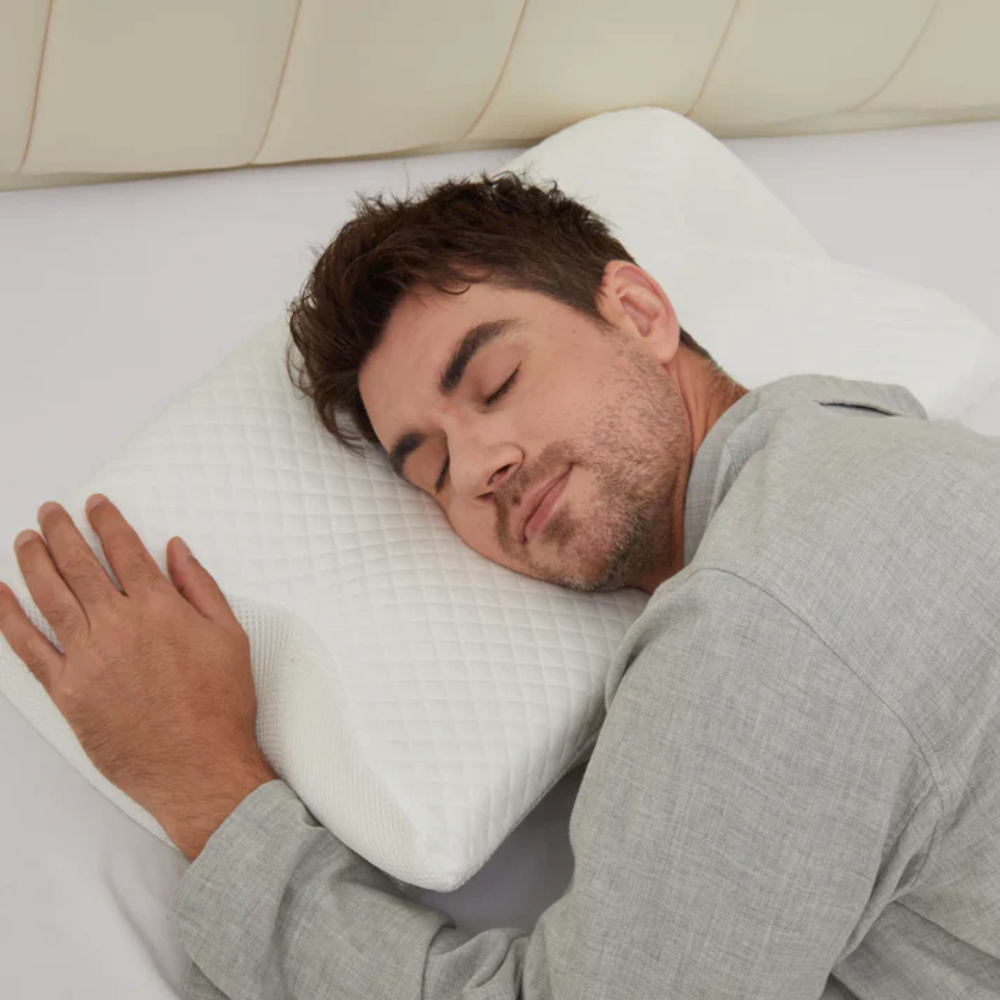 Davy | Pillow for Sleep Apnea & Snoring Relief – Ergonomic Memory Foam Anti-Snore Pillow for Better Breathing & Deep Sleep Support