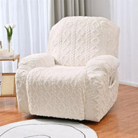 Davy | Housse de canapé relax en peluche avec texture en maille torsadée