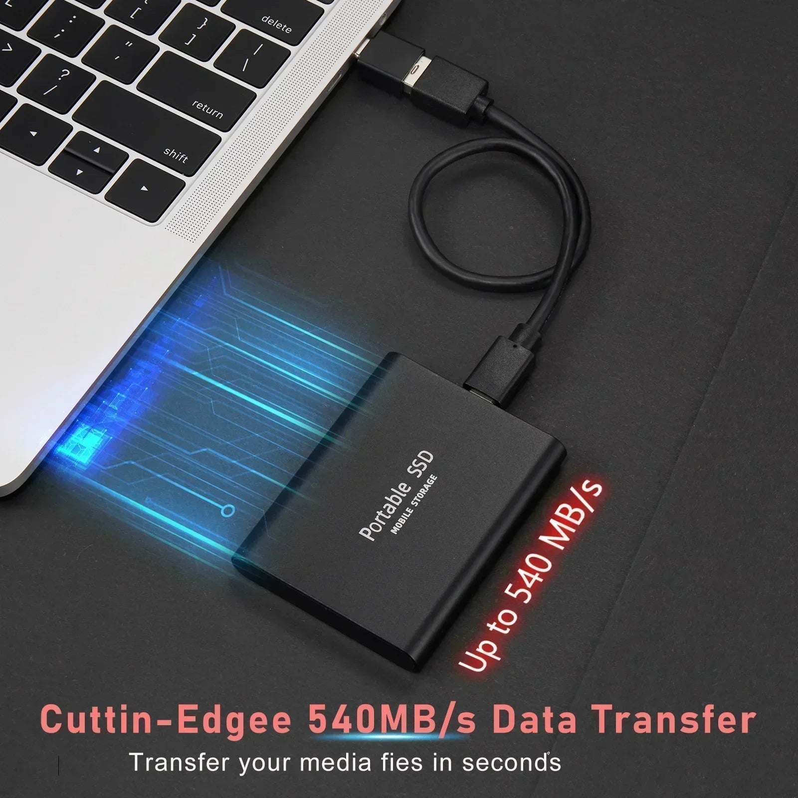Davy | Portable External SSD | USB 3.1 Type C Fast Storage | Up to 128GB