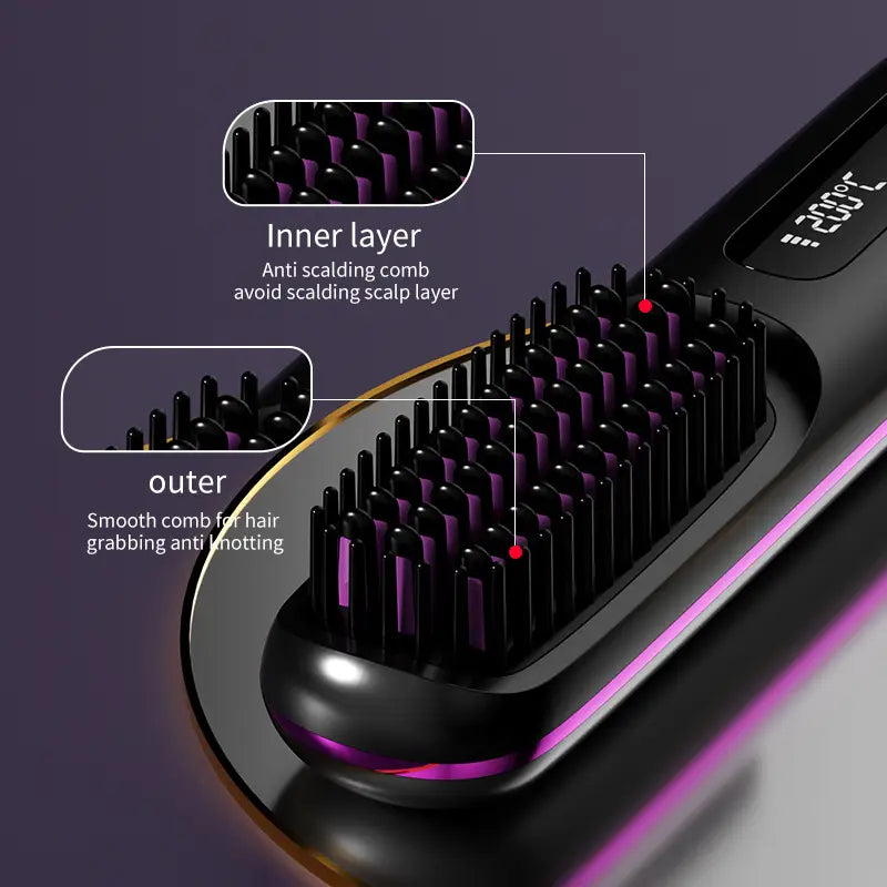 Davy | Portable Hair Styling Brush | Smooth and Healthy Hair Anytime, Anywhere