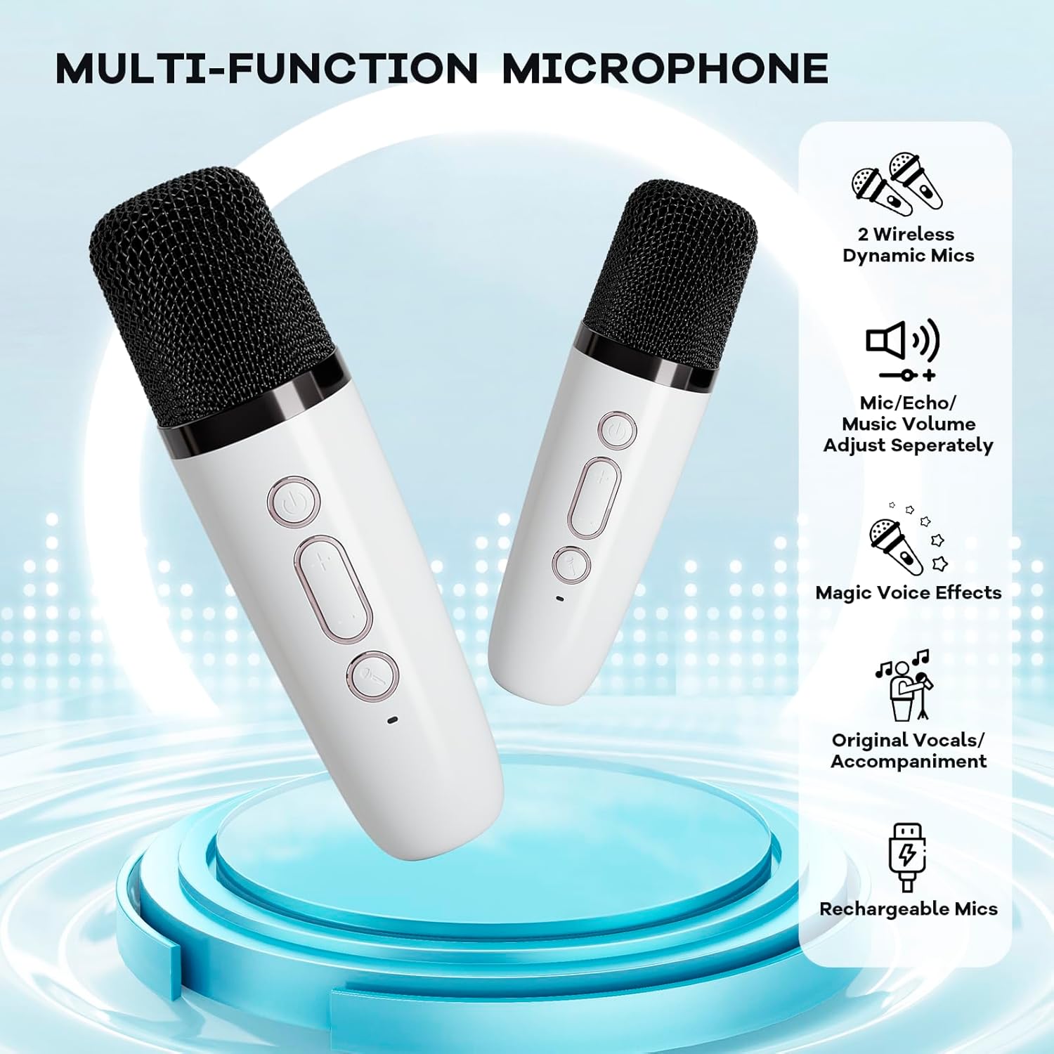 Davy | Portable Mini Karaoke Machine with Bluetooth Speaker and 2 Wireless Microphones – Veylo