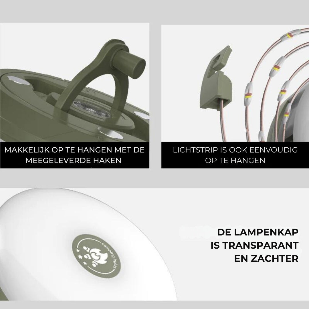 Davy | Rechargeable Waterproof Camping Lamp with Light Strip