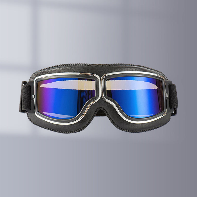 Davy | RoadRider | Vintage Motorcycle Goggles with Interchangeable Lenses and Comfort Padding