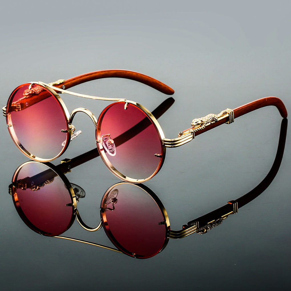 Davy | Round Sunglasses with Animal Detail