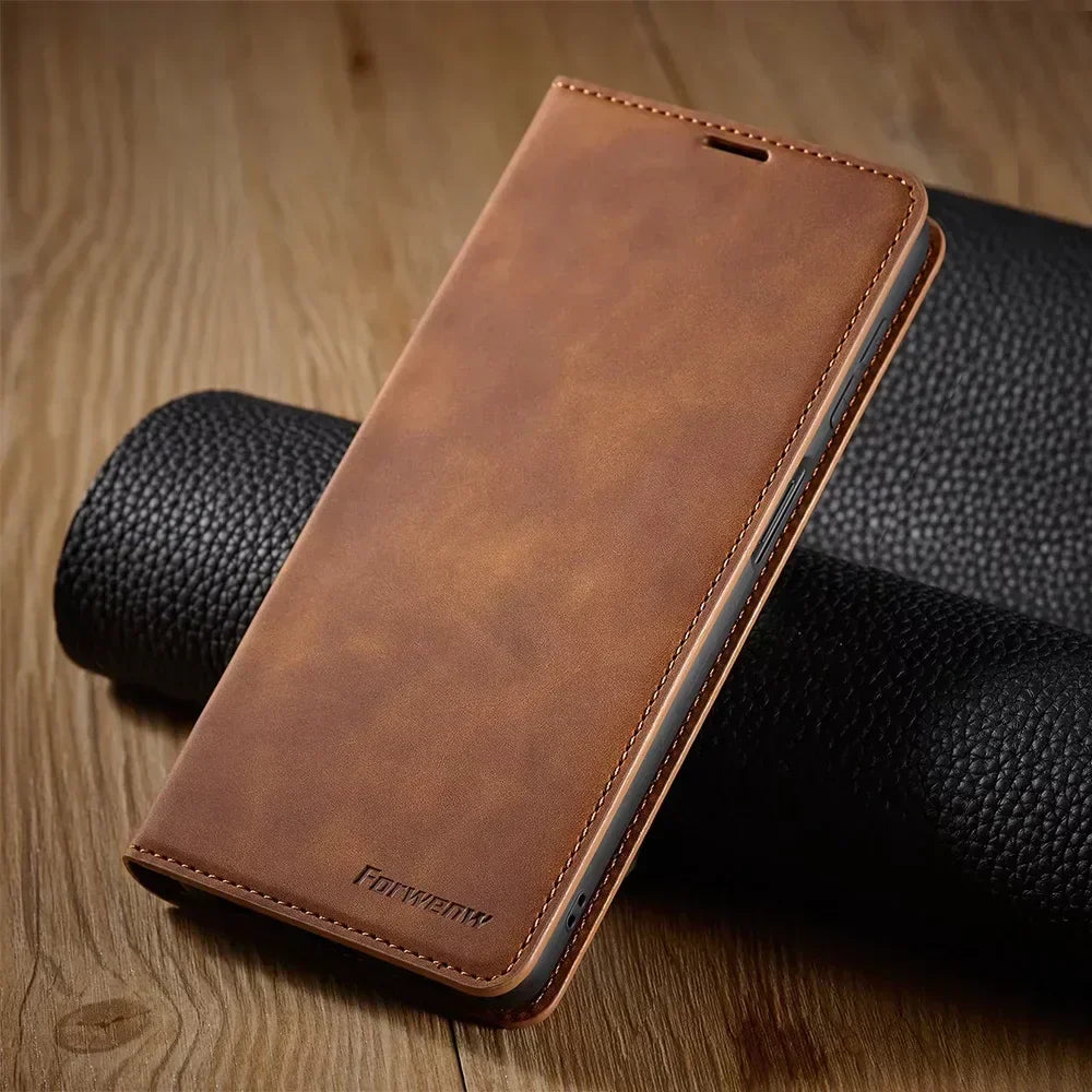 Davy | Samsung Case: Magnetic Leather Bag for Stylish Protection