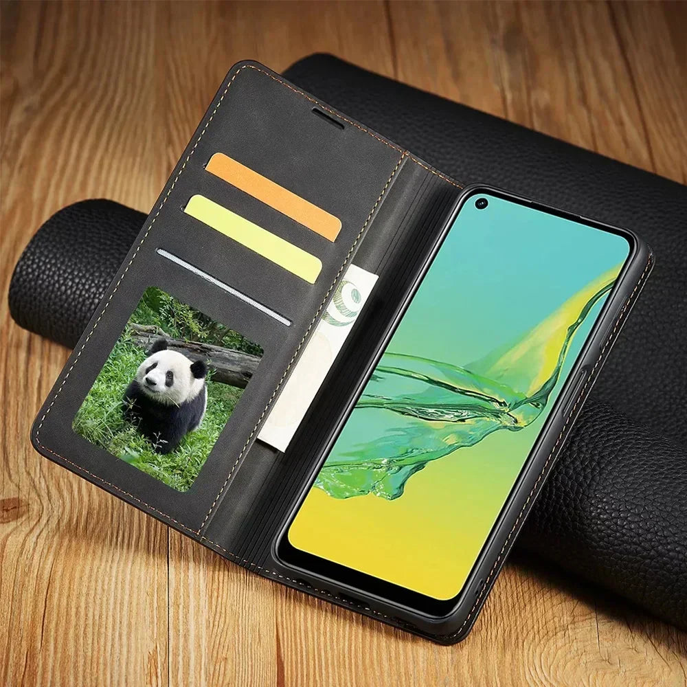 Davy | Samsung Case: Magnetic Leather Bag for Stylish Protection
