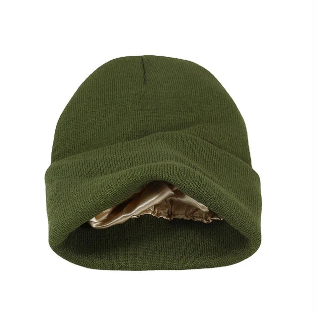 Davy | Satin Lined Knit Beanie Hat