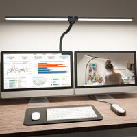 Davy | Lámpara de Escritorio LED Shinetech para Oficina en Casa, 4000k Blanco Neutro, Lámparas de Tarea Arquitectónicas de Doble Cabeza con Abrazadera, Regulable y Ajustable