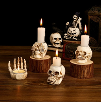 Davy | Set de 3 Portavelas de Calavera para Halloween Skullight