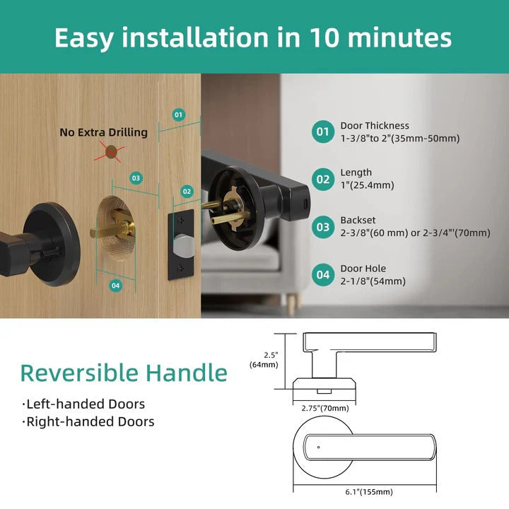 Davy | Smart Handle Door Lock with Keyless Access