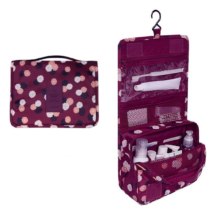 Davy Travel Cosmetic Bag | Waterproof & with Hook | Foldable & Padded | For Women & Men